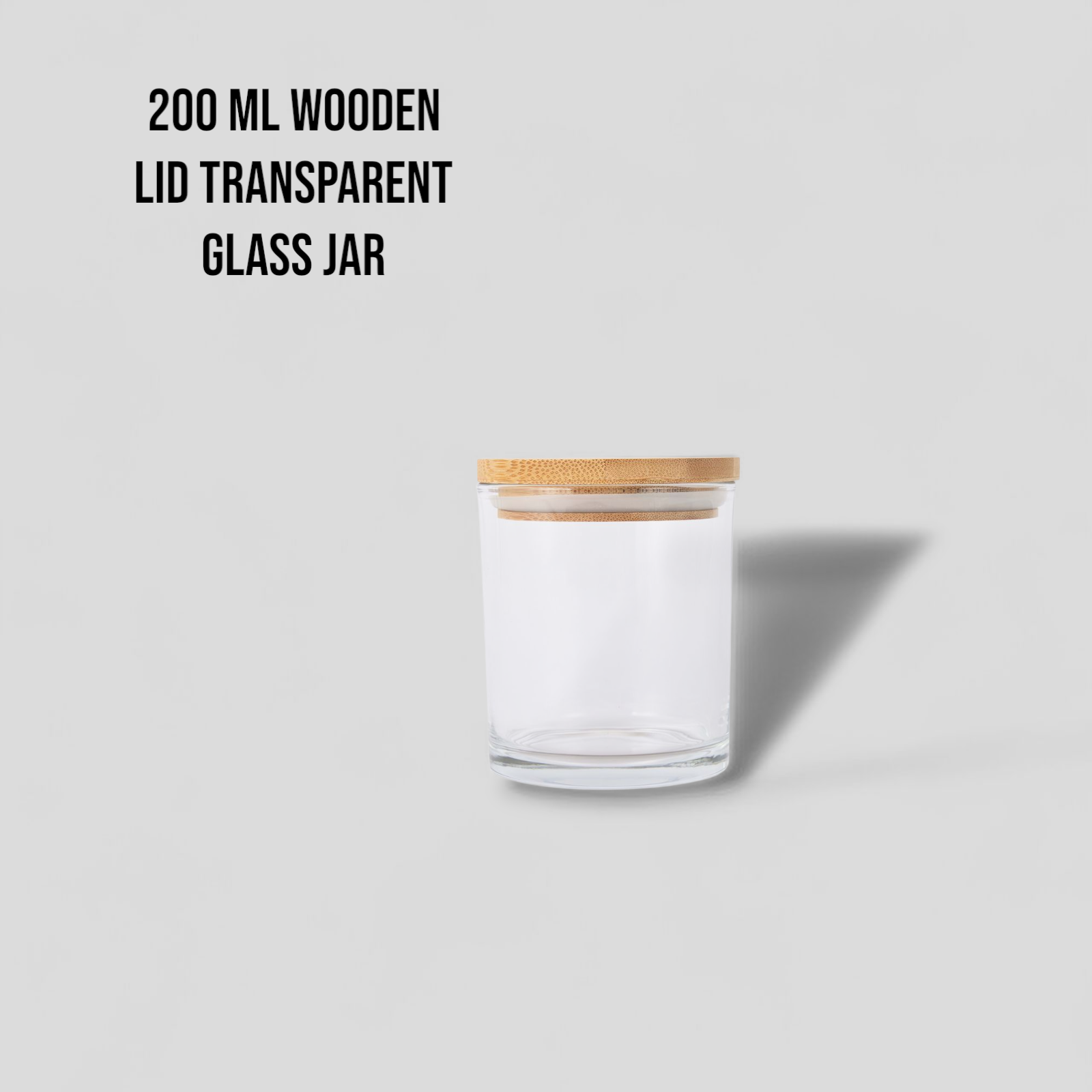 Transparent Wooden Lid Glass Jar
