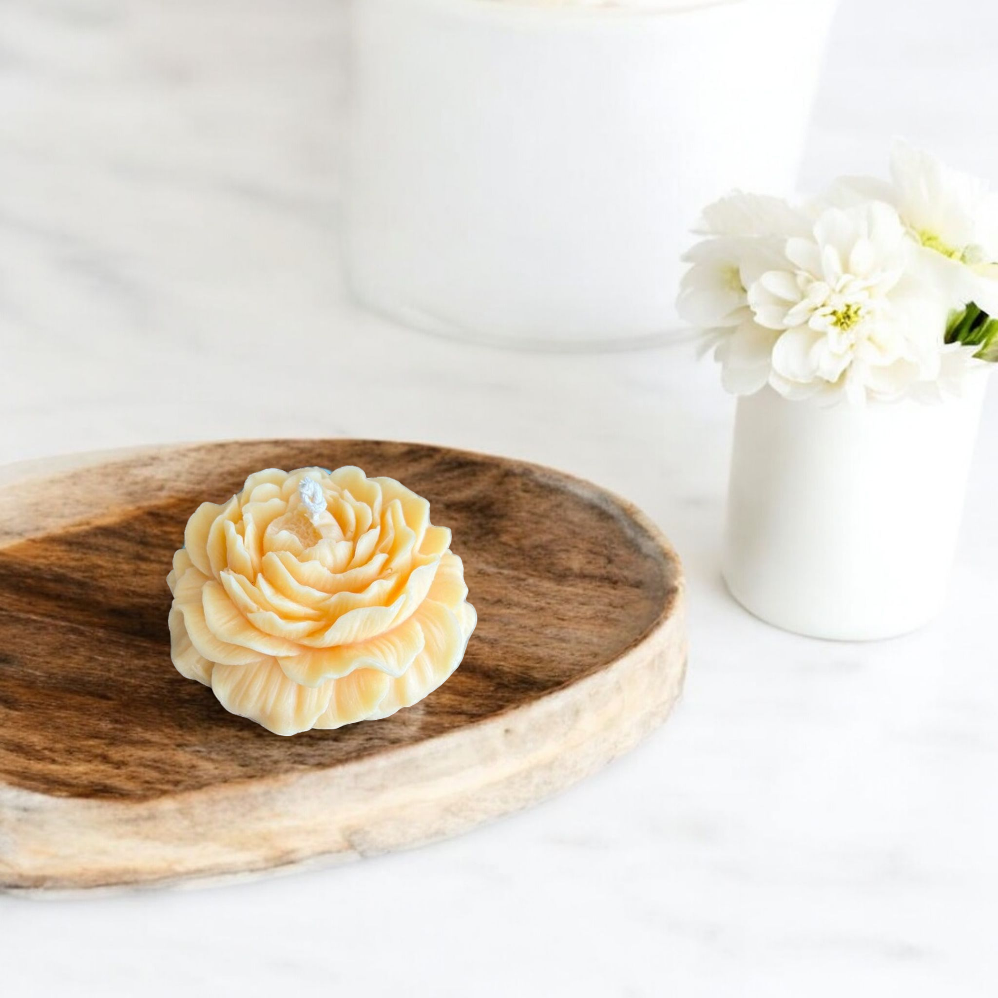 Peony Flower Candle