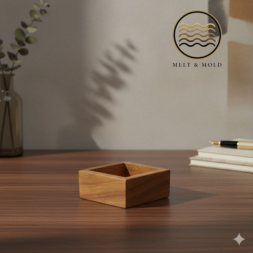 Mini Wooden Square Jar