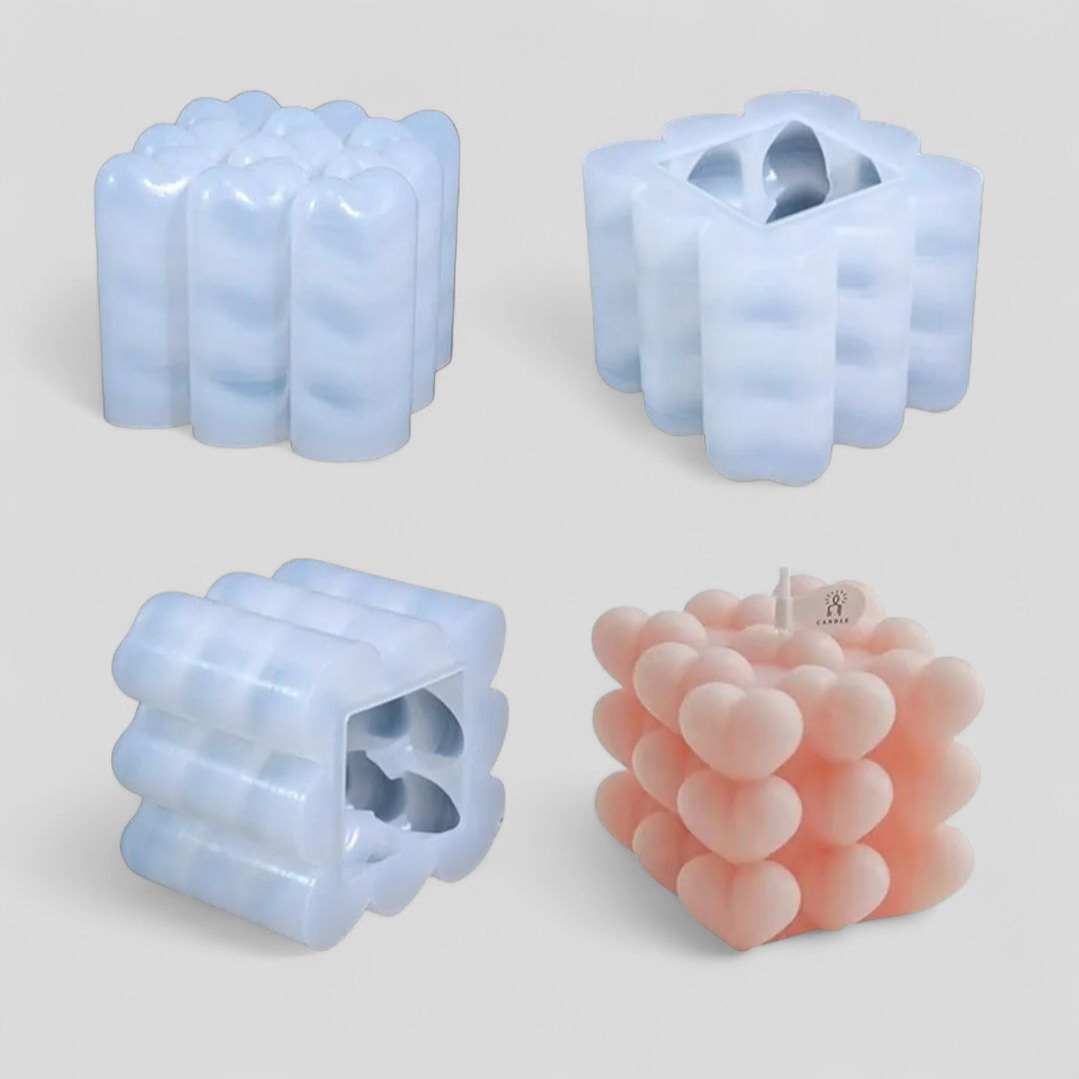 Melt & Mold Heart Cube Silicone Mould for candle making
