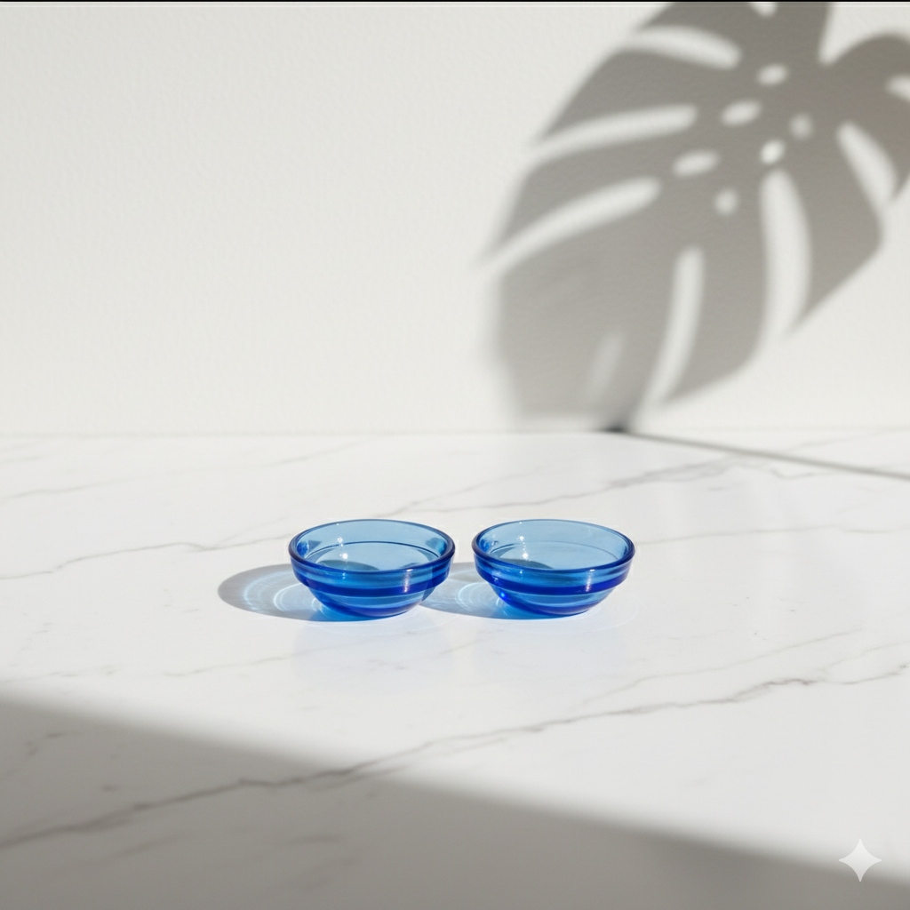 Blue Mini Glass Jar- Set Of 2(Approx. 25ml)