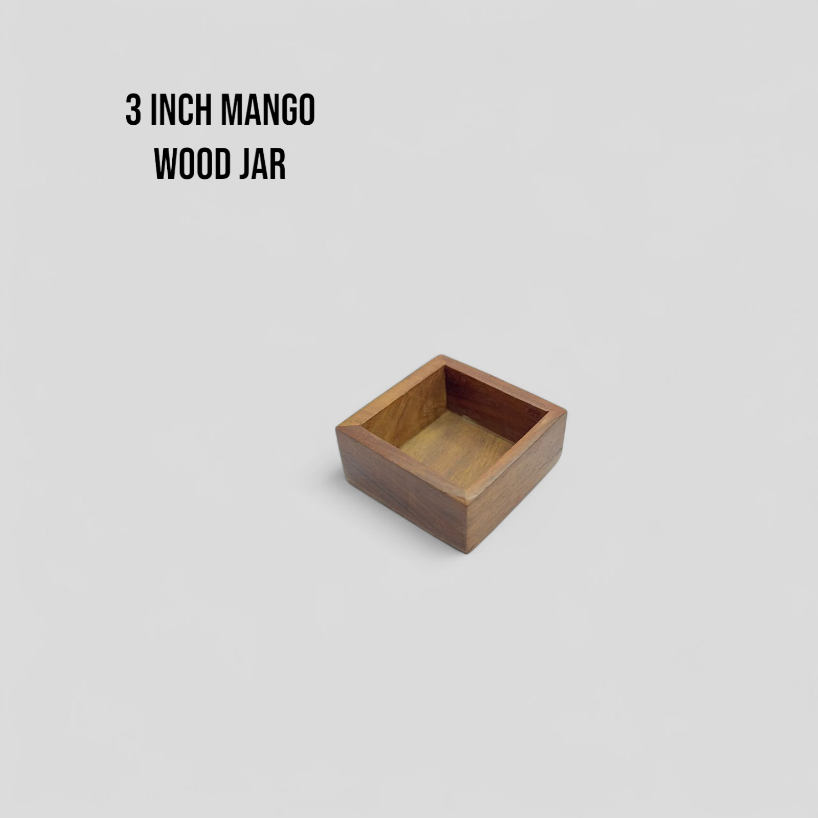 Mini Wooden Square Jar