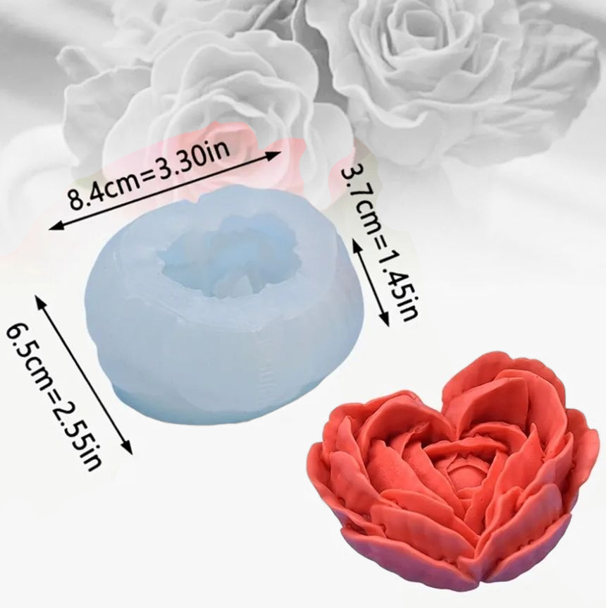 Melt & Mold Rose Heart Petal Silicone Mould for candle making